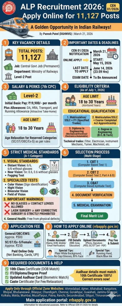 RRB ALP Recruitment 2026 Overview Infographic